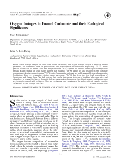 Oxygen Isotopes in Enamel Carbonate and their