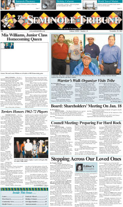 November 29 - Seminole Tribe of Florida
