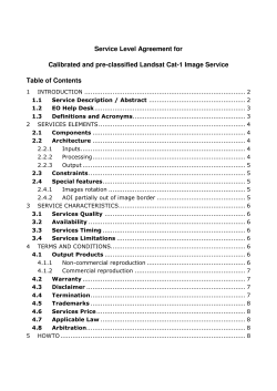 Service Level Agreement for Calibrated and pre