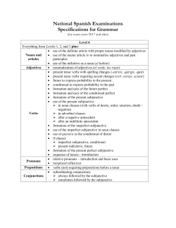 Specifications for Grammar