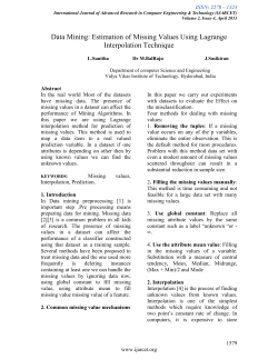 Estimation of Missing Values Using Lagrange
