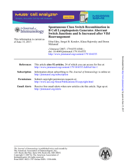 Rearrangement Switch Junctions and Is Increased after VDJ B Cell