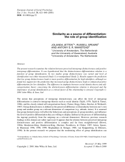 Similarity as a source of differentiation: the role of group identification