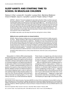 sleep habits and starting time to school in