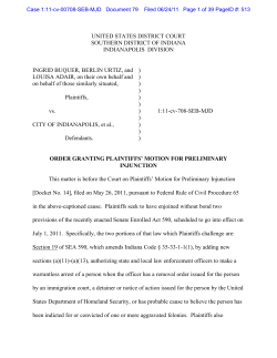 UNITED STATES DISTRICT COURT SOUTHERN DISTRICT OF