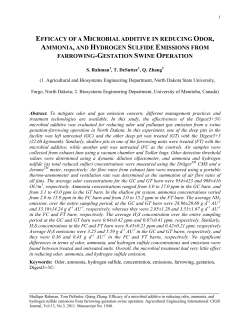 efficacy of a microbial additive in reducing odor, ammonia, and