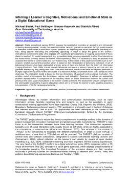 Inferring a Learner&acute;s Cognitive, Motivational and Emotional State in