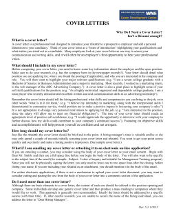 cover letters - Western New England University