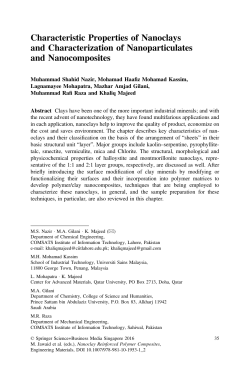 Characteristic Properties of Nanoclays and Characterization of