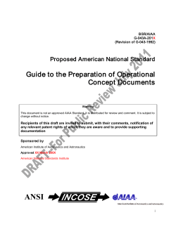 Guide to the Preparation of Operational Concept Documents