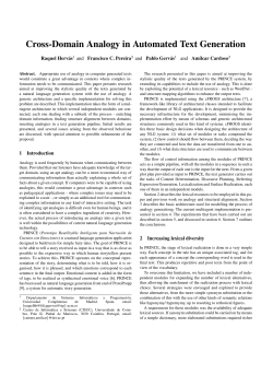Cross-Domain Analogy in Automated Text Generation