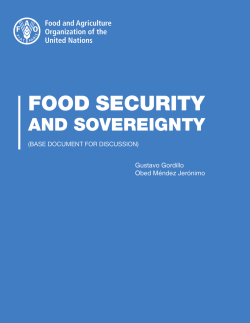 Food security and sovereignity - Food and Agriculture Organization