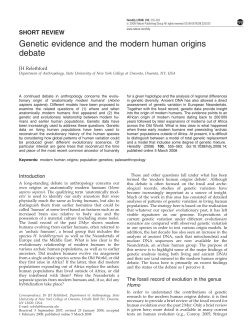 Genetic evidence and the modern human origins debate