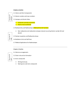 Chapter 2 Outline 2.1 Atoms and their Components 2.2 Atomic