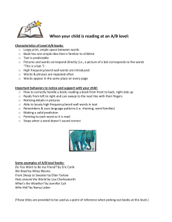 Explanation of Guided Reading Levels