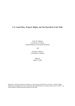 US Land Policy, Property Rights, and The Dust Bowl of the 1930s