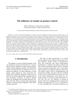 The influence of sounds on posture control