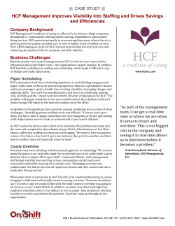 HCF Management Improves Visibility into Staffing