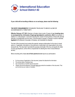 If your child will be travelling to Mexico on an exchange, please read