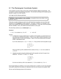 6.1 The Rectangular Coordinate System