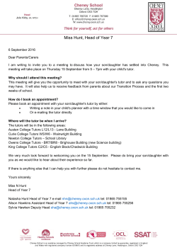 Meeting with Tutors September 2016