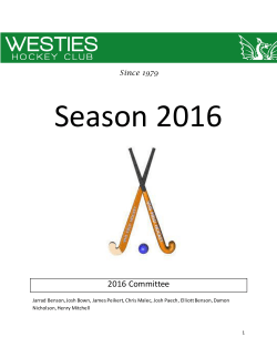 WHC Season 2016 - Westminster Hockey Club