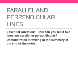 Parallel and Perpendicular Lines