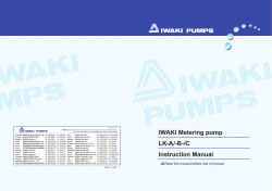 IWAKI Metering pump LK-A/-B-/C Instruction Manual