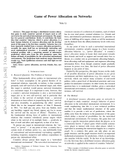 Game of Power Allocation on Networks