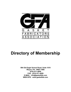 Directory of Membership - Gasket Fabricators Association