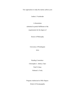 New approaches to study the marine carbon cycle Andrea J