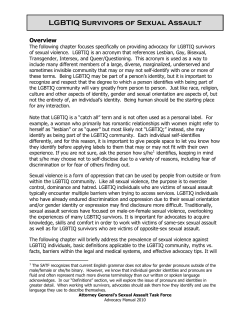 LGBTIQ Survivors of Sexual Assault