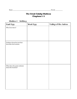 The Great Gatsby Stations Chapters 1-3 Station 1