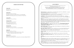 SCHEDULE FOR THE WEEK Sunday 4/24: Mass Times: 7:30 a.m.