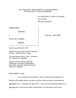 JAMES REED, ) ) Appellant, ) ) v. ) Case No. 2D15