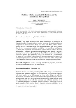 Problems with the Essentialist Definitions and the Institutional