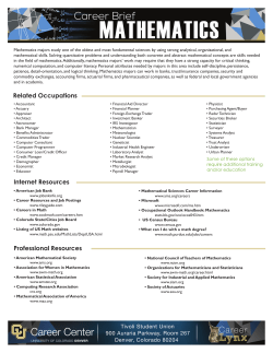 Mathematics - University of Colorado Denver