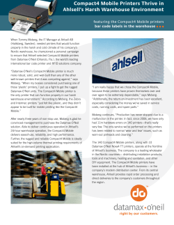 Compact4 Mobile Printers Thrive in Ahlsell`s Harsh - Datamax
