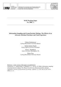 WOP Working Paper No. 2006 / 2 Information Sampling and Group