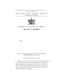 The Administration of Justice (Deoxyribonucleic Acid) Act, 2012