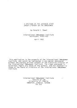 A CRITIQUE OF THE JAPANESE STUDY GROUP`S REPORT ON