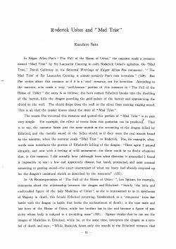 Roderick Usher and "Mad Trist"