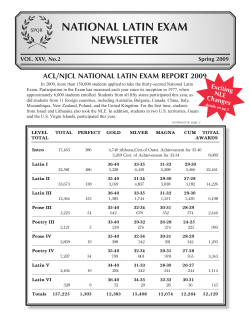 Spring - The National Latin Exam