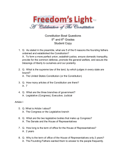 Constitution Bowl Questions 5th and 6th Grades
