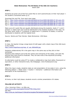 State Nicknames: The 50 States of the USA (for teachers) lesson