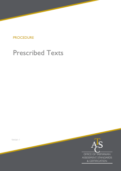 Prescribed Texts