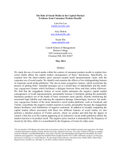 The Role of Social Media in the Capital Market