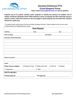 Susanna Dickinson PTO Grant Request Form