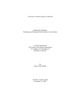 Punishing and Pardoning North Carolina`s Great Sinners A The