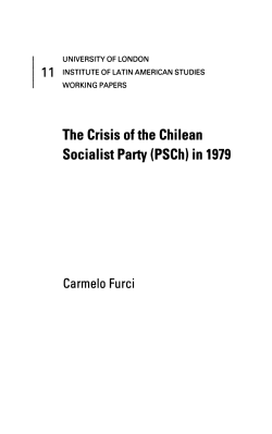 The Crisis of the Chilean Socialist Party (PSCh) in 1979 - SAS